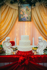Delicious Wedding Cake and Candy Bar