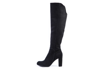 women's boots on a white background, suede shoes online store