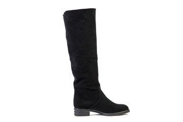 women's boots on a white background, suede shoes online store
