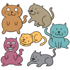 vector set of cat