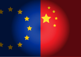 Флаги ЕС и Китая
