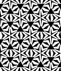 Vector modern seamless sacred geometry pattern, black and white abstract geometric background, pillow print, monochrome retro texture, hipster fashion design