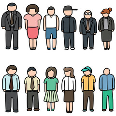 vector set of people