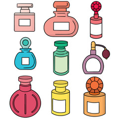 vector set of perfume bottle