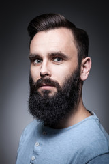 Obraz premium studio portrait of stylish bearded man;