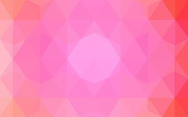 Pink polygonal design pattern, which consist of triangles and gradient in origami style.