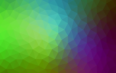 Multicolor pink, green polygonal design pattern, which consist of triangles and gradient in origami style.