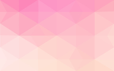 Multicolor pink, yellow polygonal design pattern, which consist of triangles and gradient in origami style.