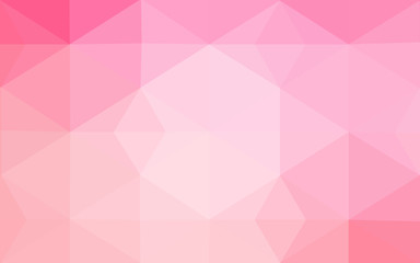 Multicolor pink, yellow polygonal design pattern, which consist of triangles and gradient in origami style.