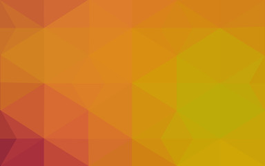 Multicolor red, yellow, orange polygonal design pattern, which consist of triangles and gradient in origami style.