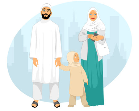 Young Muslim Family