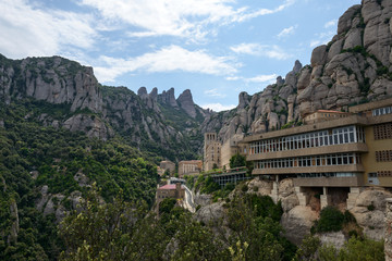 Fototapeta na wymiar View of Montserrat monastery near Barcelona, Catalonia, Spain.