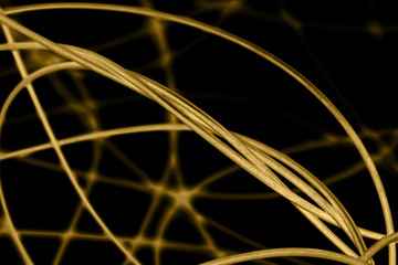 yellow cable on the black background. The inversion