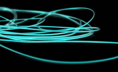 blue cable on a black background. The inversion