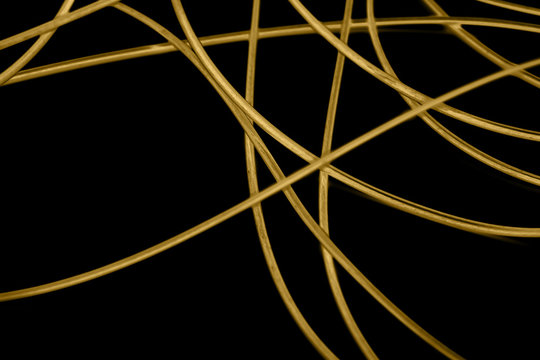 yellow cable on the black background. The inversion