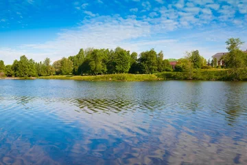 Foto op Plexiglas Kizhi. rural landscape lake day! © erainbow