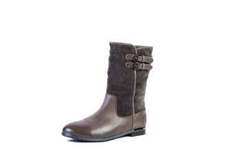 spring brown boots for women shoes on a white background, online shop