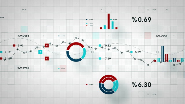 Graphs and other business data developing over time. Available in multiple color options. All clips loop seamlessly.