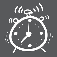 Hand drawn clock vector icons set illustration.