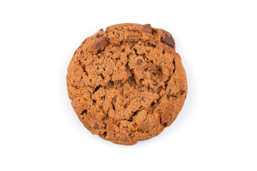 Chocolate chip cookie isolated on white