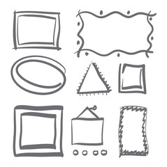 Hand drawn frame set vector icons illustration .