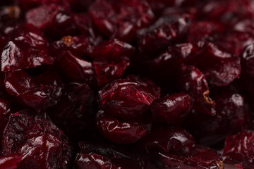 Dried cranberries  on white