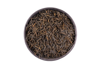 Wild brown rice in bowl