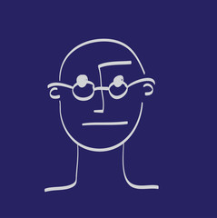 Hand drawn man face vector illustration icon.