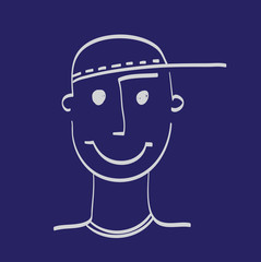 Hand drawn man face vector illustration icon.