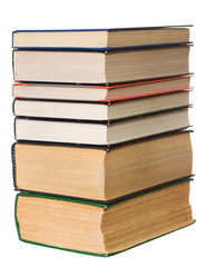 Stack of books isolated on the white background