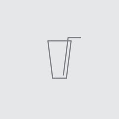 Thin line glass vector universal icon ..