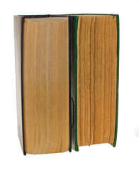 Two old books isolated on the white background