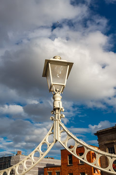 Old-fashioned street lamp against the sky. Dublin, Ireland.