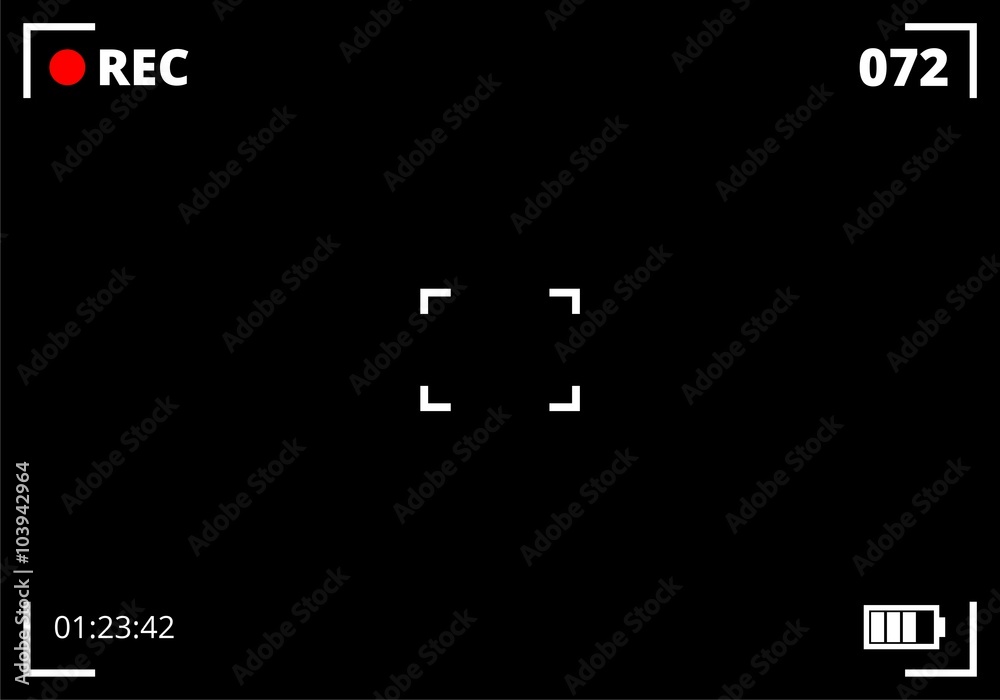 Wall mural camera viewfinder rec background vector