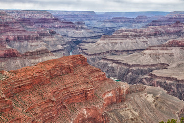 AZ-Grand Canyon National Park-S Rim-Rim Trail. Hiking the Rim Trail on a very overcast day was exciting, waiting for a storm to approach.