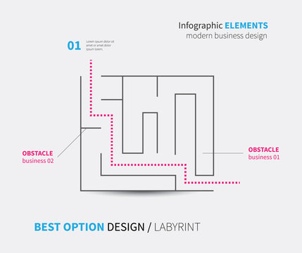 labyrint infographics template / the best choice, option, winner level of business decision
