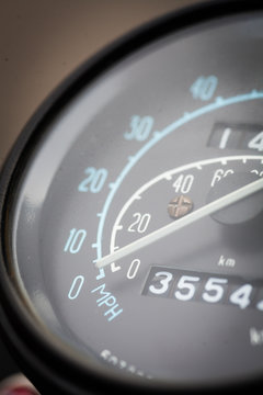 Vintage car speedometer