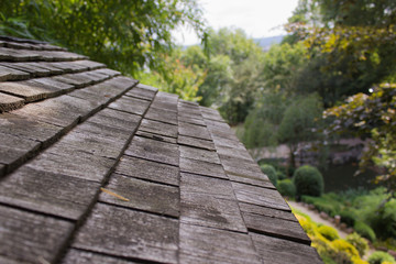 Dach aus Holzschindeln