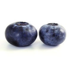 blueberries on white background