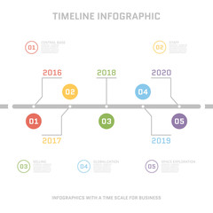 Timeline Infographic design templates . With paper tags. Idea to display information, ranking and statistics with orginal and modern style.