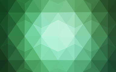 Green polygonal design pattern, which consist of triangles and gradient in origami style.