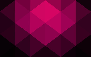 Dark pink polygonal design pattern, which consist of triangles and gradient in origami style.