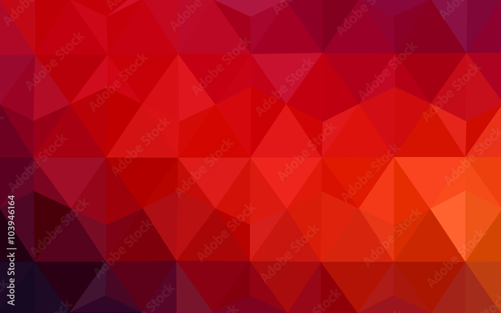 Wall mural dark red polygonal design pattern, which consist of triangles and gradient in origami style.