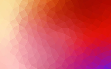 Multicolor dark red, yellow, orange polygonal design pattern, which consist of triangles and gradient in origami style.