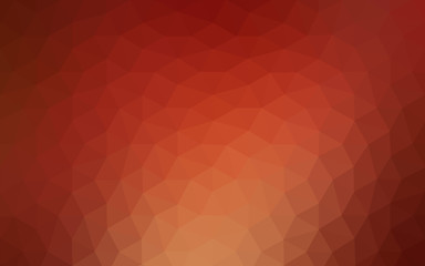 Multicolor dark red, yellow, orange polygonal design pattern, which consist of triangles and gradient in origami style.