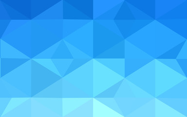 Blue polygonal design pattern, which consist of triangles and gradient in origami style.
