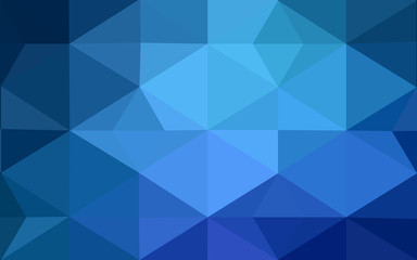 Blue polygonal design pattern, which consist of triangles and gradient in origami style.