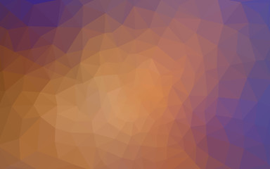 Multicolor blue, yellow, orange polygonal design pattern, which consist of triangles and gradient in origami style.