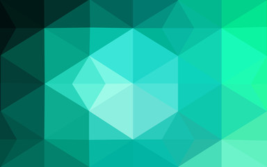 Green polygonal design pattern, which consist of triangles and gradient in origami style.