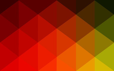 Multicolor dark red, green polygonal design pattern, which consist of triangles and gradient in origami style.